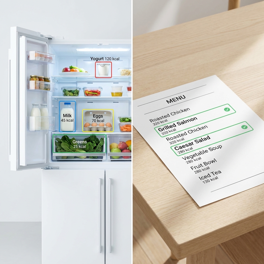 Fridge and menu analysis